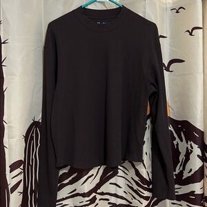 Gap Small Tall Long Sleeve Waffle Knit Top